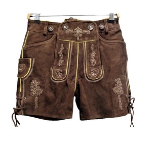 Shemax 2023 Hot Selling High Quality Custom Wholesale Classic Men <b>Women</b> Unisex Denim Jeans Leather Trachten Short <b>Lederhosen</b> - Product Image 5