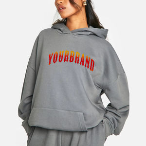 Pull-over bouffant personnalisé à logo imprimé pour femmes Sweats à capuche pour femmes Vêtements décontractés de haute qualité Streetwear surdimensionné hip hop Sweats à capuche pour femmes - Product Image 5