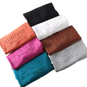 Recién llegado, camisetas de gran tamaño con hombros caídos a la moda, camiseta OEM transpirable en relieve para hombres con logotipo y diseño personalizados - Product Image 1