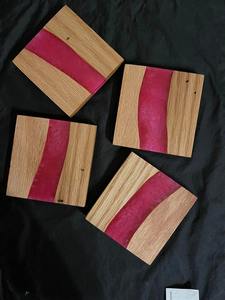 Japanese Decorated Wood & Epoxy Resin <b>Coasters</b> Insulations Mats Custom Marble Cup Mat Creative Tea <b>Crystal</b> Resin Wood <b>Coaster</b> - Product Image 6