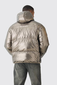 Veste matelassée imperméable en toile à capuche fine personnalisée en gros OEM pour hommes Logo personnalisé Design décontracté d'hiver Poches - Product Image 6