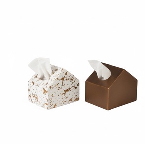 Stylish Modern Crumpled Design <b>Green</b> Designer Metal Tissue Holder Tissue Dispenser For Home Office Decoration Napkin Holder - Product Image 6