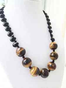 Plusieurs perles en bois de forme ronde collier en bois épais de mode collier en bois - Product Image 3