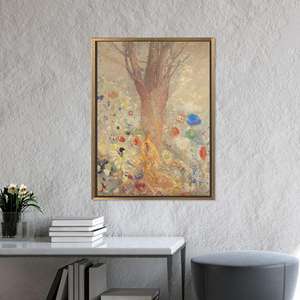 Impression sur toile Odilon Redon The Buddha : Art mural moderne, encadré en or - Product Image 1