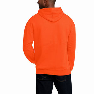 Sweat à capuche polo orange personnalisé pour hommes avec tissu polaire doux, design pull élégant et option logo brodé - Product Image 2