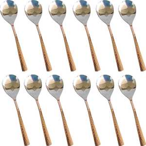 Cuchara de Servir Hecha a Mano con Diseño Martillado en Acero y Cobre, Utensilio Único - Product Image 5