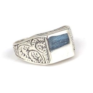 925 Sterling <b>Silver</b> Square Knight <b>Ring</b> Handmade Geometric Fine Jewelry 1cm Platinum Clasp for <b>Men</b> 14k Metal Purity Everyday Wear - Product Image 2