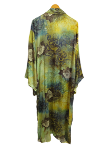 Robe longue en soie douce pour la maison Robe de soirée indienne de plage Kimono en soie fait à la main - Product Image 6