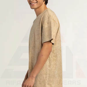 Camiseta Extra Grande para Hombre, Estilo Vintage, Ligera, Desgastada, Lavada al Ácido, 100% Algodón, Logotipo Personalizado, Alta Calidad, Transpirable - Product Image 5