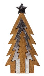 Lujo sostenible respetuoso con el medio ambiente hecho a mano rústico árbol de Navidad de madera decoración de vacaciones - Product Image 5