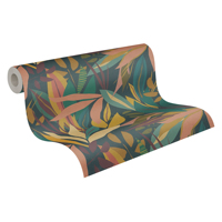 Papier peint floral moderne fabriqué en Allemagne - Rouleaux de vinyle non tissé hautement résistants à l'usure - Chambre à coucher, salle de sport, salon, cuisine, hôtel, décoration