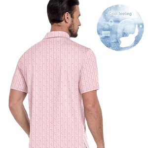 Polo de golf pour hommes, coupe ample, confortable et respirant, chemises tricotées à motif uni, idéales pour une tenue décontractée et décontractée, nouvel arrivage - Product Image 5