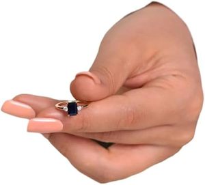 Anillo de mujer Natural Lab Blue Sapphire CZ Gemstone September Birthstone Dainty Tiny Joyería hecha a mano Anillo de plata esterlina 925 - Product Image 1