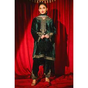 Taliah Winter Collection <b>Women's</b> Elegant <b>Velvet</b> Mandarin Collar Eco-Friendly <b>Tops</b> - Product Image 1