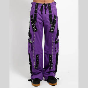 Pantalones Góticos Morados de Algodón para Hombre, Pantalones Góticos de Moda Convertibles para Hombre 2026 - Product Image 1