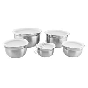 Juego de 5 piezas de tazón alemán de pared simple Premium de acero inoxidable al por mayor - Product Image 1