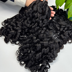 Mèches de cheveux humains vierges cambodgiens bouclés et rebondissants, noir naturel, sans perte, qualité durable - Product Image 1