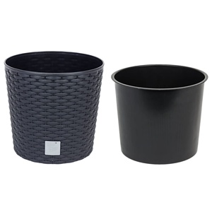 Vaso rotondo Rato da 37,65 litri con vaso da coltivazione in colore antracite 40 x 40 x 37,5 cm - Product Image 3