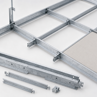 Composants de grille de plafond en acier léger galvanisé à chaud, imperméables et ignifuges, pour l'installation de plafonds en plaques de plâtre