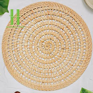 Produit chaud 2025 assiettes de chargeur en rotin naturel personnaliser tailles variété de couleurs napperon en rotin fait main pour la décoration de Table - Product Image 4