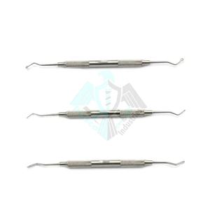 Emballeur de cordon gingival dentaire 3 pièces avec dentelure Placement du cordon atraumatique en acier inoxydable - Product Image 1