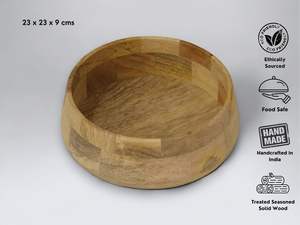 Bol de service rond en bois d'acacia écologique Salade en bois pour le mélange - Product Image 6