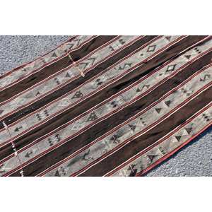 Tapis traditionnel en laine beige marron 3.5x7.3 pieds Tapis de salon design patchwork turc vintage avec support en latex - Product Image 5