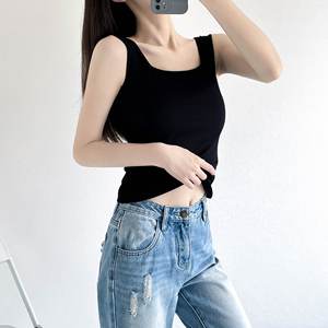 2026 Venta al por mayor de tops sin mangas casuales de diseñador para mujer, de verano, de punto transpirable, cortos, de algodón puro, con cuello redondo - Product Image 5