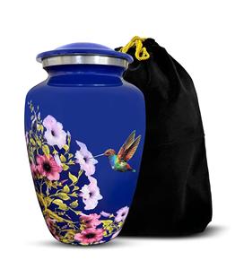 Urnes papillon pour cendres humaines Urne bleue décorative artisanale pour cendres pour femmes hommes Urnes funéraires en aluminium Taille personnalisée - Product Image 2