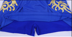 Ensemble de shorts de sport MMA Blue Lawd, haut d'entraînement sans manches, shorts de combat plissés, broderie personnalisée, 100% polyester extensible, unisexe - Product Image 4
