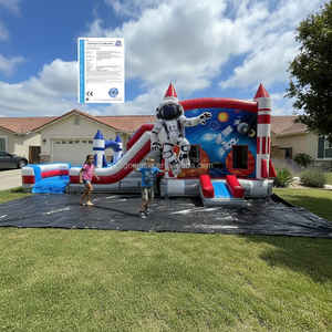 Château Gonflable Commercial Bouncer Toboggan Eau Combo Wet Dry avec Panier Basket OEM Grossiste - Product Image 1