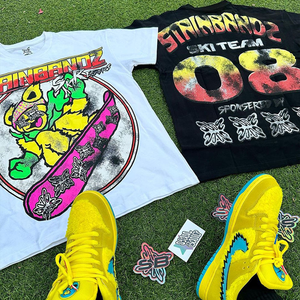 Camiseta Corta Personalizada 100% Algodón, Estilo Holgado, con Apliques Bordados, Hombros Caídos, Dobladillo sin Rematar, 100% Algodón - Product Image 2