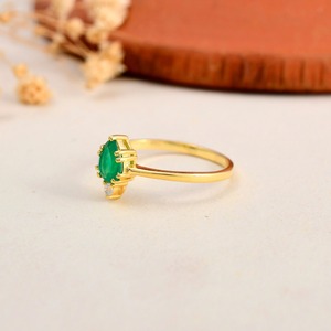 Anillo de pera de ónix verde 2025, oro de 14 quilates, ajuste de punta de Vermeil, Plata de Ley 925, anillo de piedras preciosas finas hecho a mano, joyería para mujer - Product Image 5