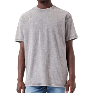 T-shirts d'été 100% coton, broderie, sérigraphie, délavage acide, anti-froissement, t-shirts vierges lavés avec logo personnalisé pour hommes - Product Image 1