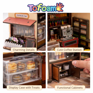TOFOAM Kit de Manualidades DIY para Niños, 5 Estilos de Casitas de Hormigón, Kit de Madera para Pequeño Café, Casa en Miniatura - Product Image 2