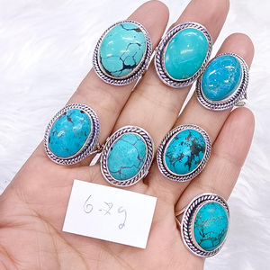 พลอยเทอร์ควอยซ์ unisex 925เงินสเตอร์ลิงแหวนแต่งงานเครื่องประดับดีไซน์คลาสสิกสำหรับงานปาร์ตี้ครบรอบขายส่ง - Product Image 2