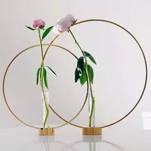 Vase mural géométrique en fer et verre, tube à essai, art déco, décoration intérieure - Product Image 2