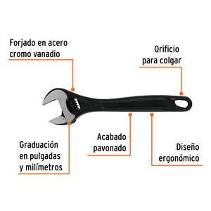 Chiave 6 regolabile (parrocchetto) 10 'professionale azzurrata, esperto - Product Image 3