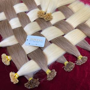 ผมต่อเวียดนามแท้แบบ Kinky Flat-Tip ยี่ห้อ Dream Hair เกรด Remy Super Double Drawn ทนความร้อนได้ทุกสี  แบบดิบ สีบลอนด์อ่อน - Product Image 1