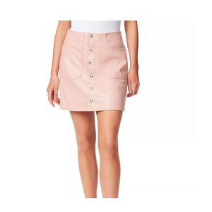 Collection de mini-jupes en cuir pour filles de couleur rose clair le plus récent disponible à des prix raisonnables en vente - Product Image 6