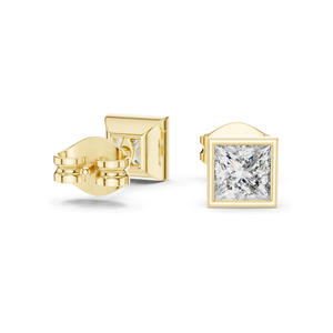 Pendientes de Diamante de Laboratorio de 0.88 CT con Corte Princesa para Mujer, Claridad VVS-VS EF, Oro de 18KT, 14KT, 10KT y Plata 925, Oro Rosa, Amarillo - Product Image 2