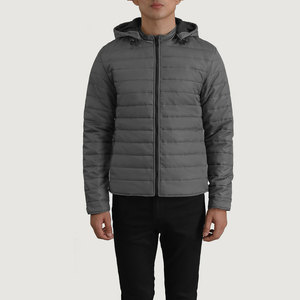 Chaqueta de Hombre con Capucha y Cremallera, Diseño Personalizado, Manga Larga, Acolchada, Transpirable, con Cuello Alto, para Invierno - Product Image 4