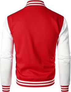 Top Qualité Hommes Varsity Veste Rouge Coton Polaire Bomber Letterman College Varsity CollegeBaseballjacket pour hommes DDP Expédition - Product Image 3