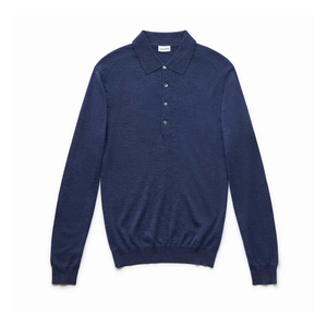 2024โปโลแขนยาวสำหรับผู้ชายเสื้อโปโลผ้าถักขนแกะเมอริโน100% ขนาดพลัสไซส์สำหรับผู้ชาย - Product Image 2