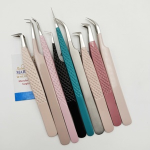 Pinzas para extensiones de pestañas de acero inoxidable, con logotipo personalizado y tema navideño, textura de Punta lisa, de 10mm de longitud - Product Image 5