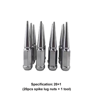 20 piezas M14 * 1,5mm aleación de acero negro cromo bulto Acron rueda de coche tuercas con púas con llave de enchufe - Product Image 3