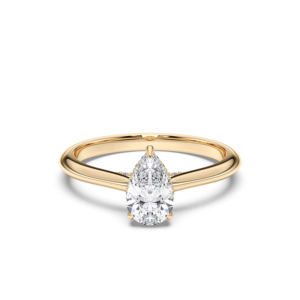 Juego de puntas de diamante de moissanita de forma redonda y pera de 1,14 quilates, anillo de compromiso solitario hecho en plata para mujer - Product Image 6