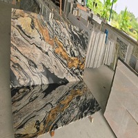 Dalles de granit indien rouge moderne de luxe, grandes dalles polies en pierre naturelle, écologiques, avec veines noires et blanches, pour comptoirs de cuisine et hôpitaux