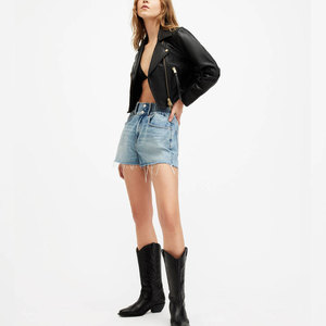 Chaqueta corta de cuero para mujer, hecha de cuero puro, fácilmente disponible, nuevo estilo, ropa de invierno, Chaqueta corta de cuero para mujer de Color personalizado - Product Image 5
