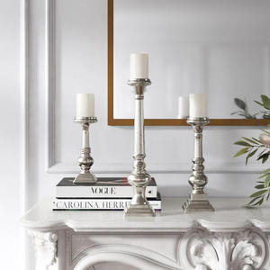 Unique Decorative Metal <b>Pillar</b> <b>Candle</b> Holder High Quality Luxury Silver for Home Living Area Table Decor <b>Candle</b> <b>Pillar</b> - Product Image 2